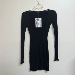 NWT Naked Wardrobe Black Long-sleeve Mini Dress